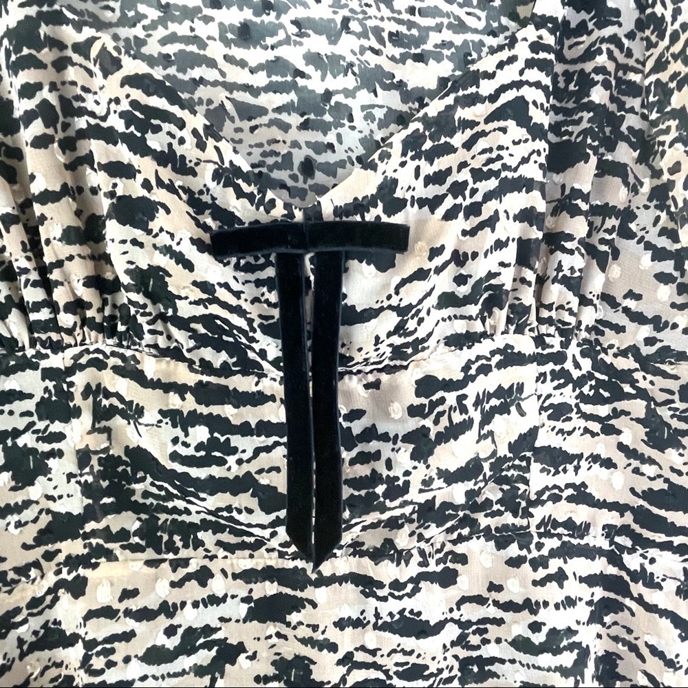 NWOT Zara Animal Print Mini Dress Ruffled Sleeve Sz M - Picture 9 of 13